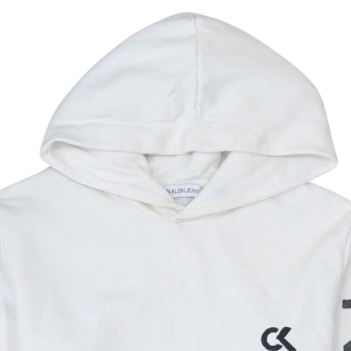 Mens UK Size M Calvin Klein White Pullover Hoodie