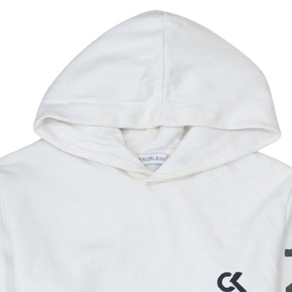 Mens UK Size M Calvin Klein White Pullover Hoodie