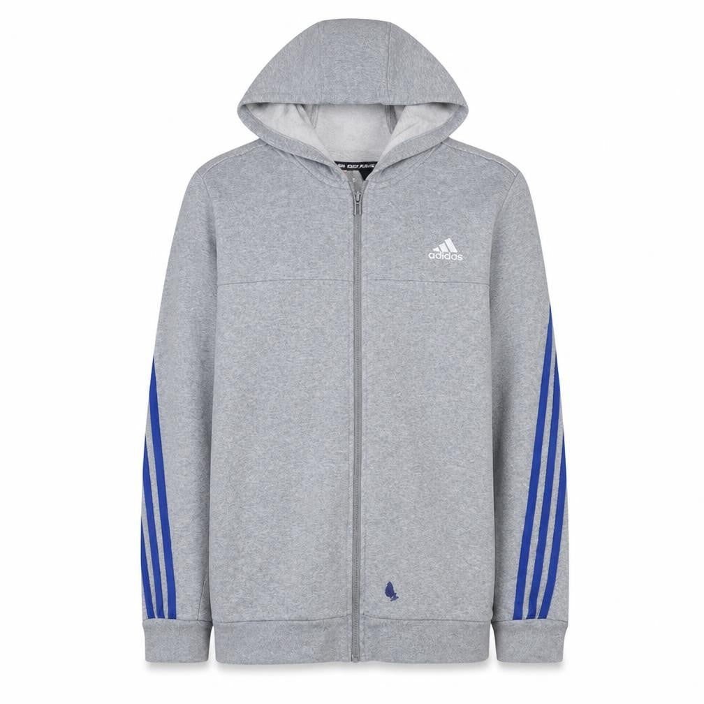 Mens UK Size L adidas Grey Full Zip Hoodie