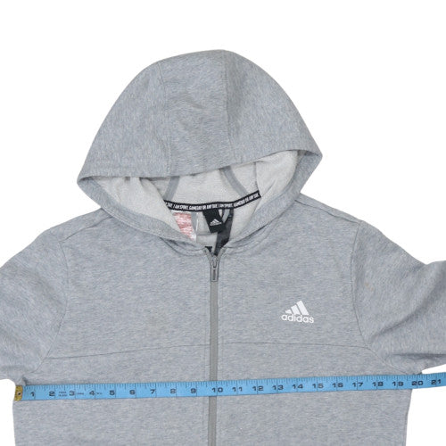 Mens UK Size L adidas Grey Full Zip Hoodie