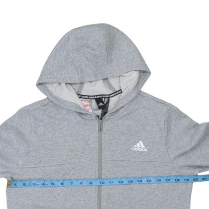 Mens UK Size L adidas Grey Full Zip Hoodie
