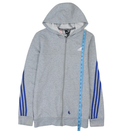 Mens UK Size L adidas Grey Full Zip Hoodie