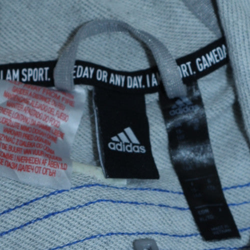 Mens UK Size L adidas Grey Full Zip Hoodie