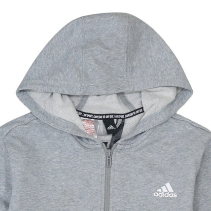 Mens UK Size L adidas Grey Full Zip Hoodie