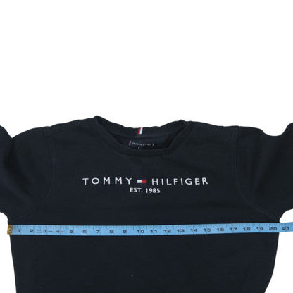 Tommy Hilfiger Boys Black Cotton Crew Neck Sweatshirt Size 164 (UK 12)