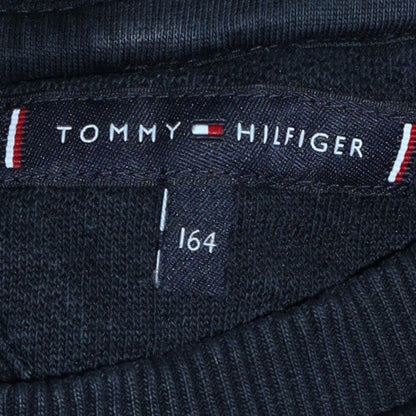 Tommy Hilfiger Boys Black Cotton Crew Neck Sweatshirt Size 164 (UK 12)