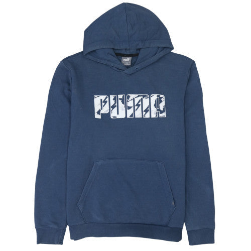 Mens UK Size M PUMA Blue Pullover Hoodie