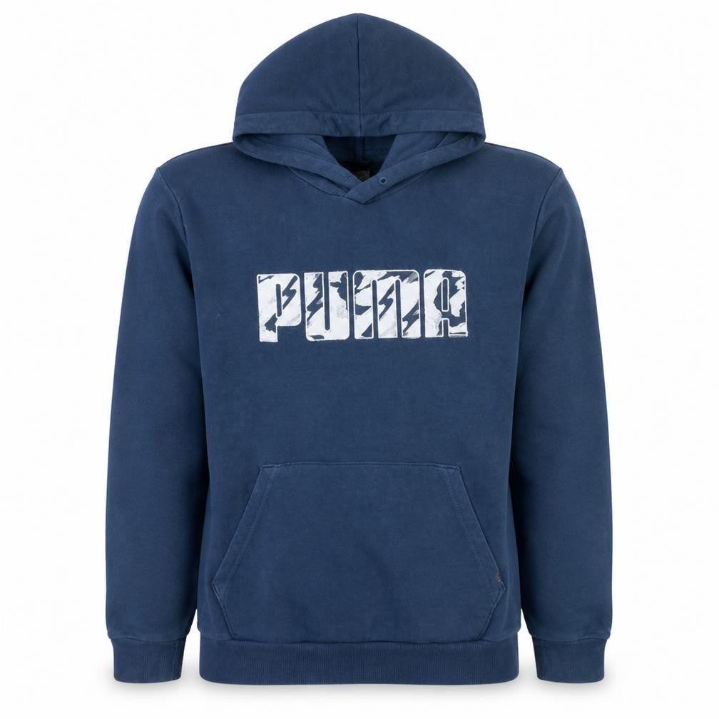 Mens UK Size M PUMA Blue Pullover Hoodie