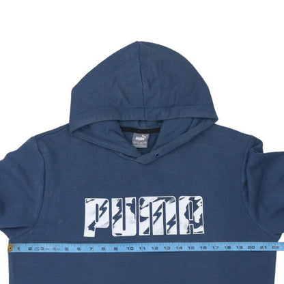 Mens UK Size M PUMA Blue Pullover Hoodie