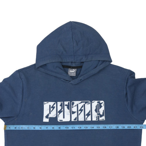 Mens UK Size M PUMA Blue Pullover Hoodie