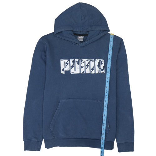 Mens UK Size M PUMA Blue Pullover Hoodie