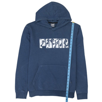 Mens UK Size M PUMA Blue Pullover Hoodie