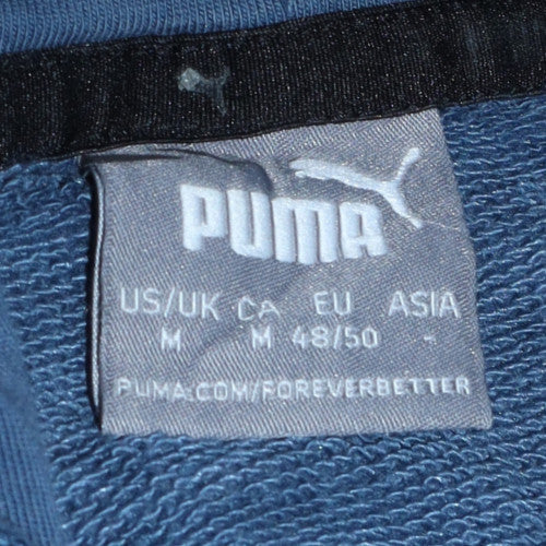 Mens UK Size M PUMA Blue Pullover Hoodie
