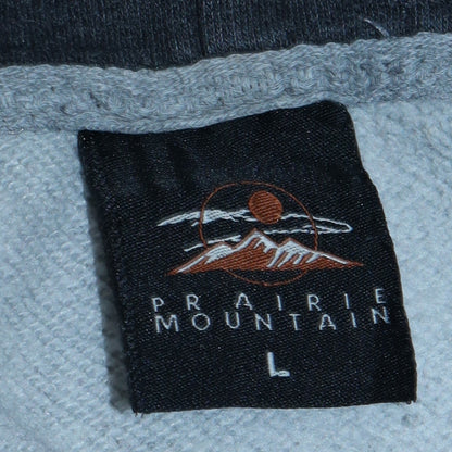 Mens UK Size L Prairie Mountain Grey Pullover Hoodie