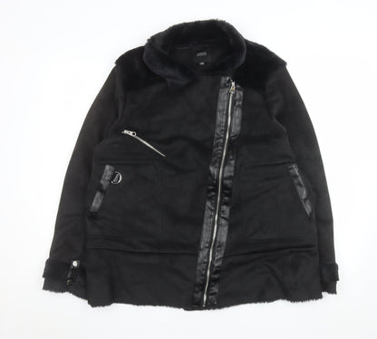 Capsule Outerwear Women's Black Faux Suede Biker Jacket Size 18