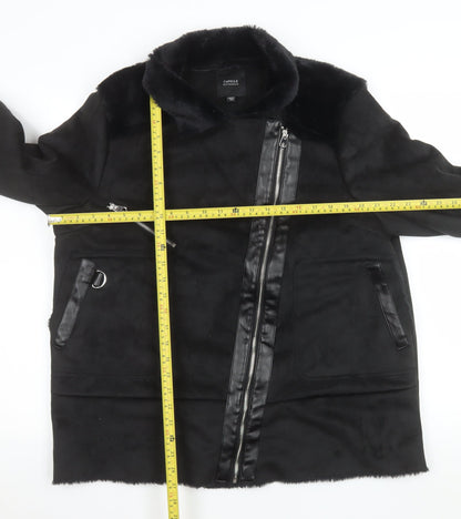 Capsule Outerwear Women's Black Faux Suede Biker Jacket Size 18