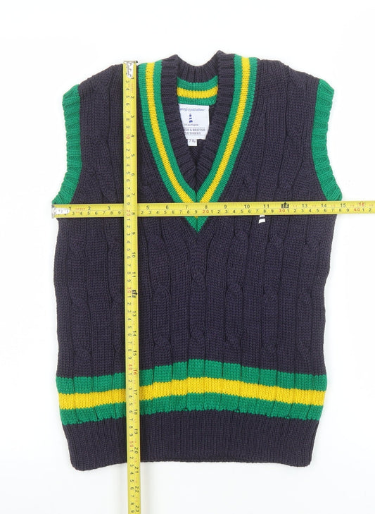 Boys UK Size 7-8 Years Lucas Frank Blue Vest Jumper
