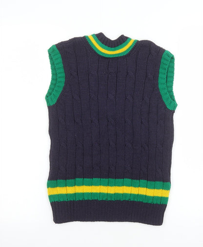 Boys UK Size 7-8 Years Lucas Frank Blue Vest Jumper