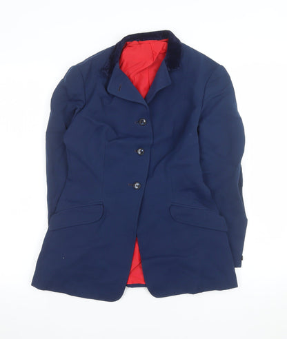 Womens UK Size 12 Saddle Master Regular Blue Blazer