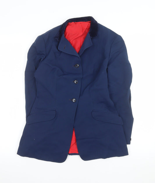 Womens UK Size 12 Saddle Master Regular Blue Blazer