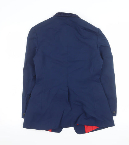 Womens UK Size 12 Saddle Master Regular Blue Blazer