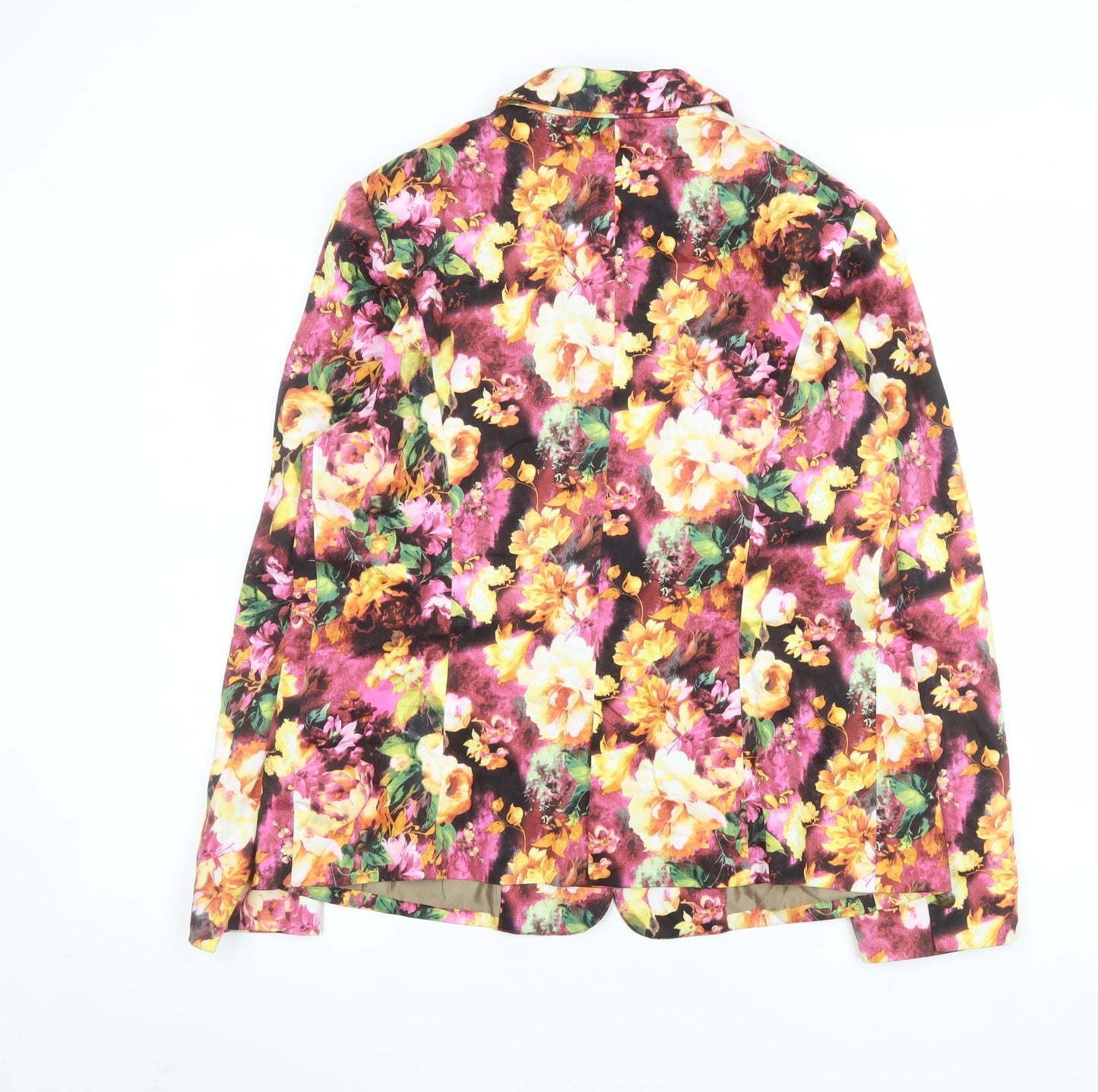 Amphora Womens Multicoloured Floral Cotton Blazer UK 18 XXL
