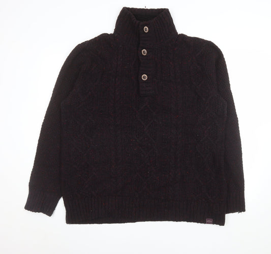 Mens UK Size XL FatFace Brown Henley Jumper