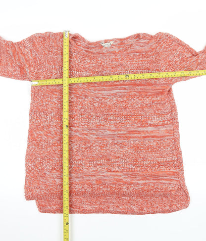 M&Co Women’s Orange Cotton Knit Jumper Size 14 Pullover