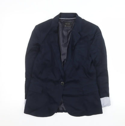 Womens UK Size M Zara Basic Regular Blue Blazer