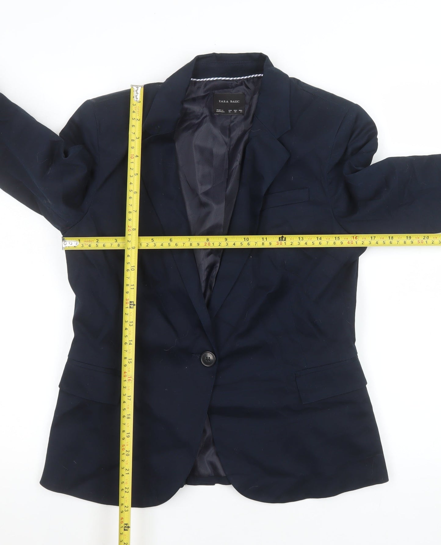 Womens UK Size M Zara Basic Regular Blue Blazer