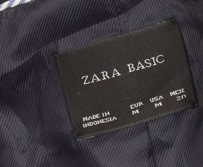 Womens UK Size M Zara Basic Regular Blue Blazer