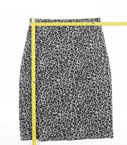 Marks and Spencer Women's Grey Animal Print Pencil Skirt Size 8
