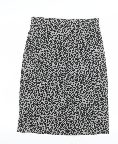 Marks and Spencer Women's Grey Animal Print Pencil Skirt Size 8