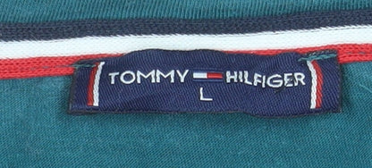 Tommy Hilfiger Men's Teal Crew Neck Cotton T-Shirt Size L