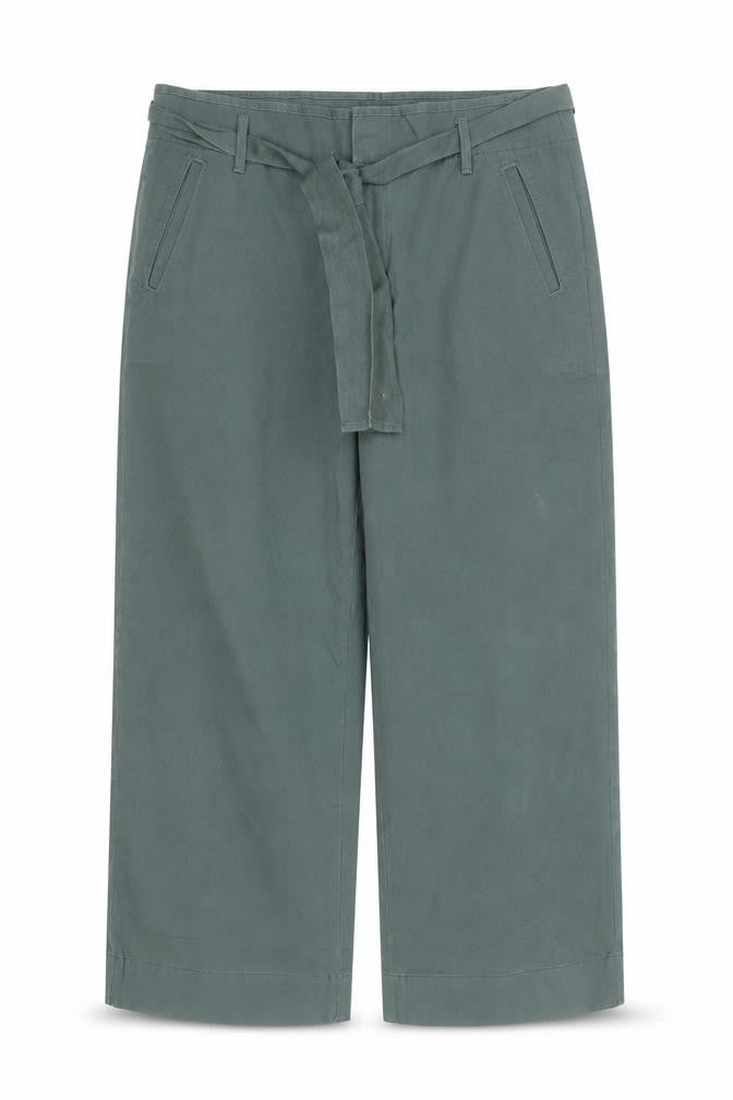 Womens UK Size 10 LOFT Regular Fit Cropped Green Trousers