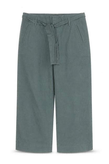 Womens UK Size 10 LOFT Regular Fit Cropped Green Trousers