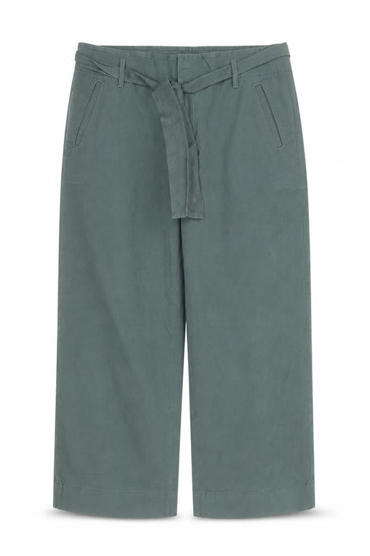 Womens UK Size 10 LOFT Regular Fit Cropped Green Trousers