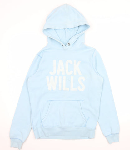 Womens UK Size 12 Jack Wills Blue Pullover Hoodie