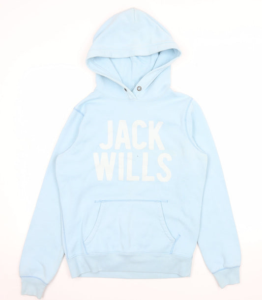 Womens UK Size 12 Jack Wills Blue Pullover Hoodie