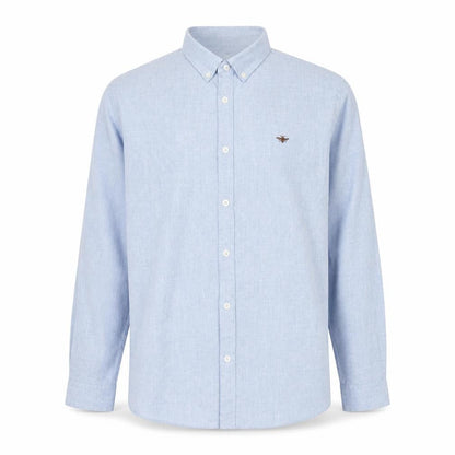 River Island Men's Blue Long Sleeve Button-Up Shirt L Classic Fit