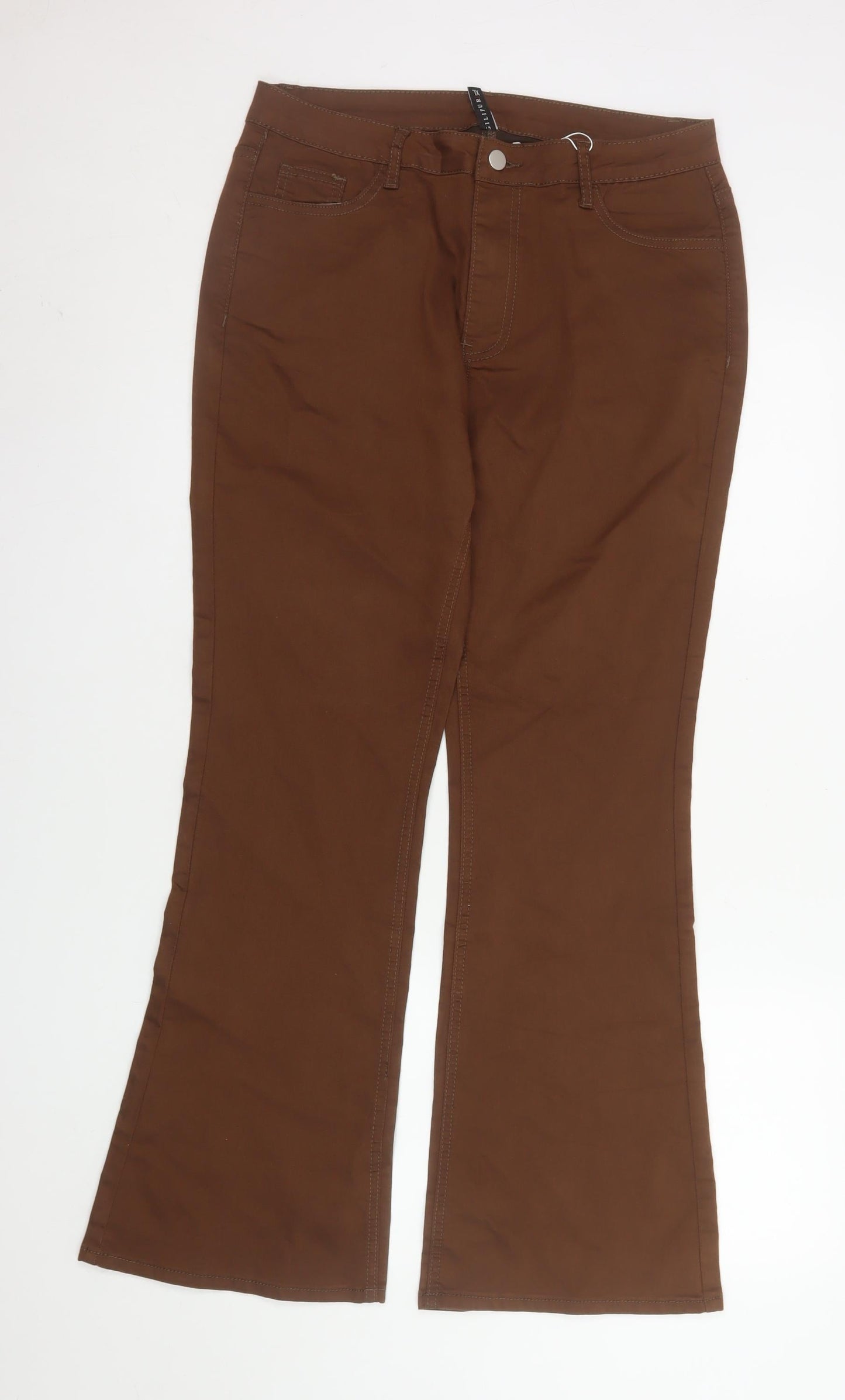 Womens UK Size XL Gilipur Regular Fit Casual Workwear Brown Trousers