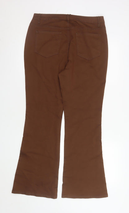 Womens UK Size XL Gilipur Regular Fit Casual Workwear Brown Trousers