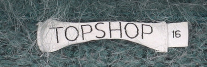 Topshop Women Green Faux Fur Trim Knit Coatigan Size 16