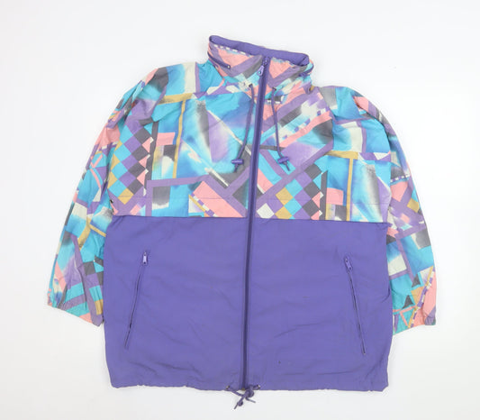 Rodeo Teens Multicoloured 80s Geometric Windbreaker Jacket Size 164