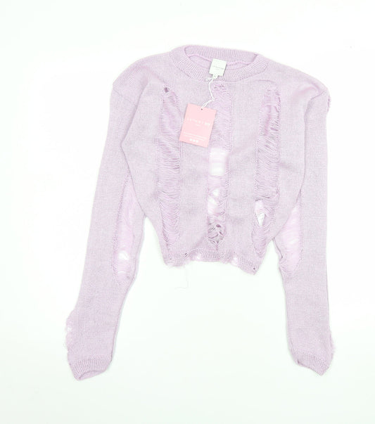 Womens UK Size XL SKINNYDIP Purple Pullover Jumper