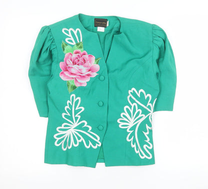 Womens UK Size 10 Simon Ellis Regular Green Blazer