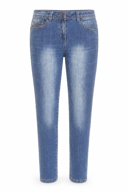 Womens UK Size 12 M&Co Slim Fit Skinny Blue Jeans