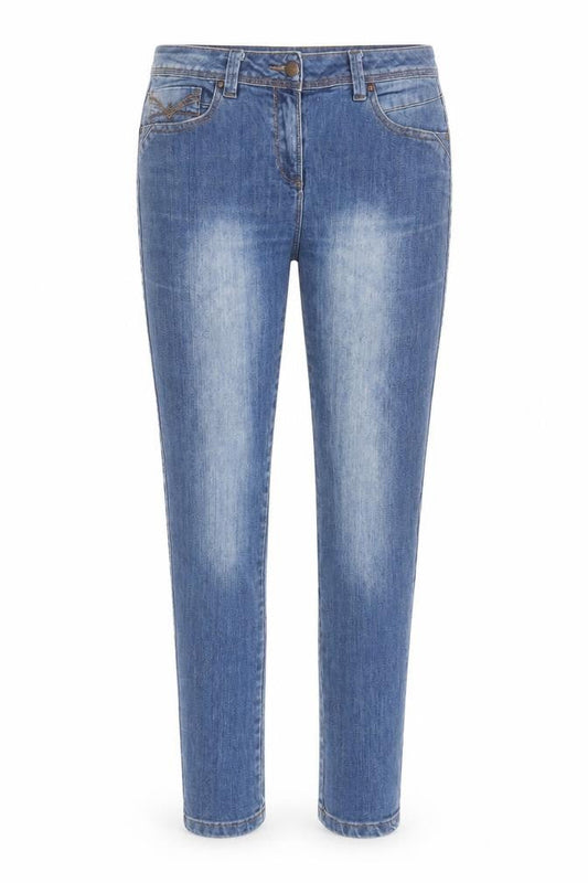 Womens UK Size 12 M&Co Slim Fit Skinny Blue Jeans