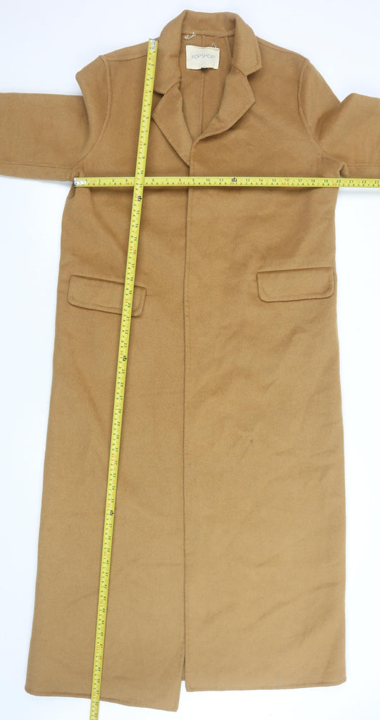 Womens UK Size 12 Topshop Beige Overcoat
