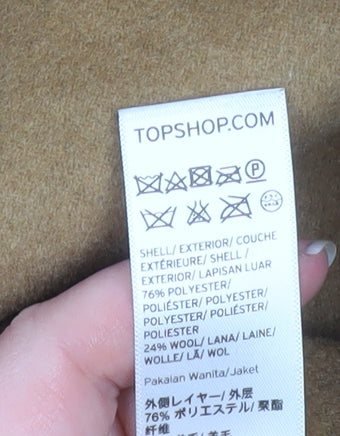 Womens UK Size 12 Topshop Beige Overcoat